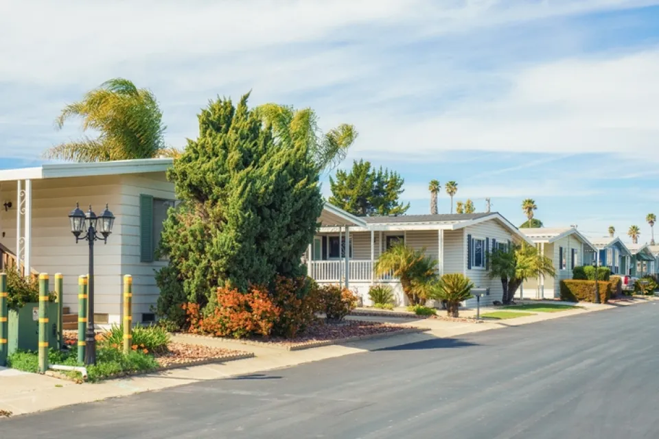 View of mobile home park in Oceano, California